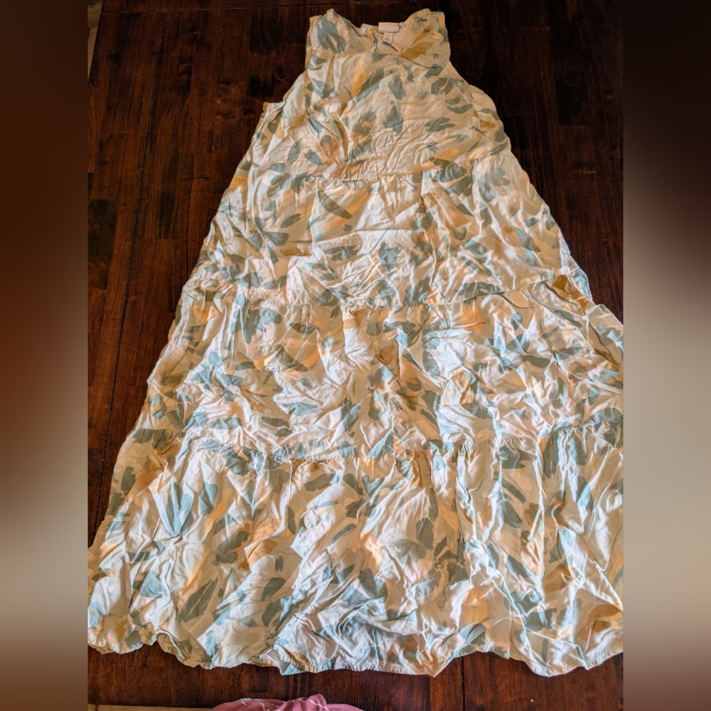 a new day Cream and Blue Maxi Dress